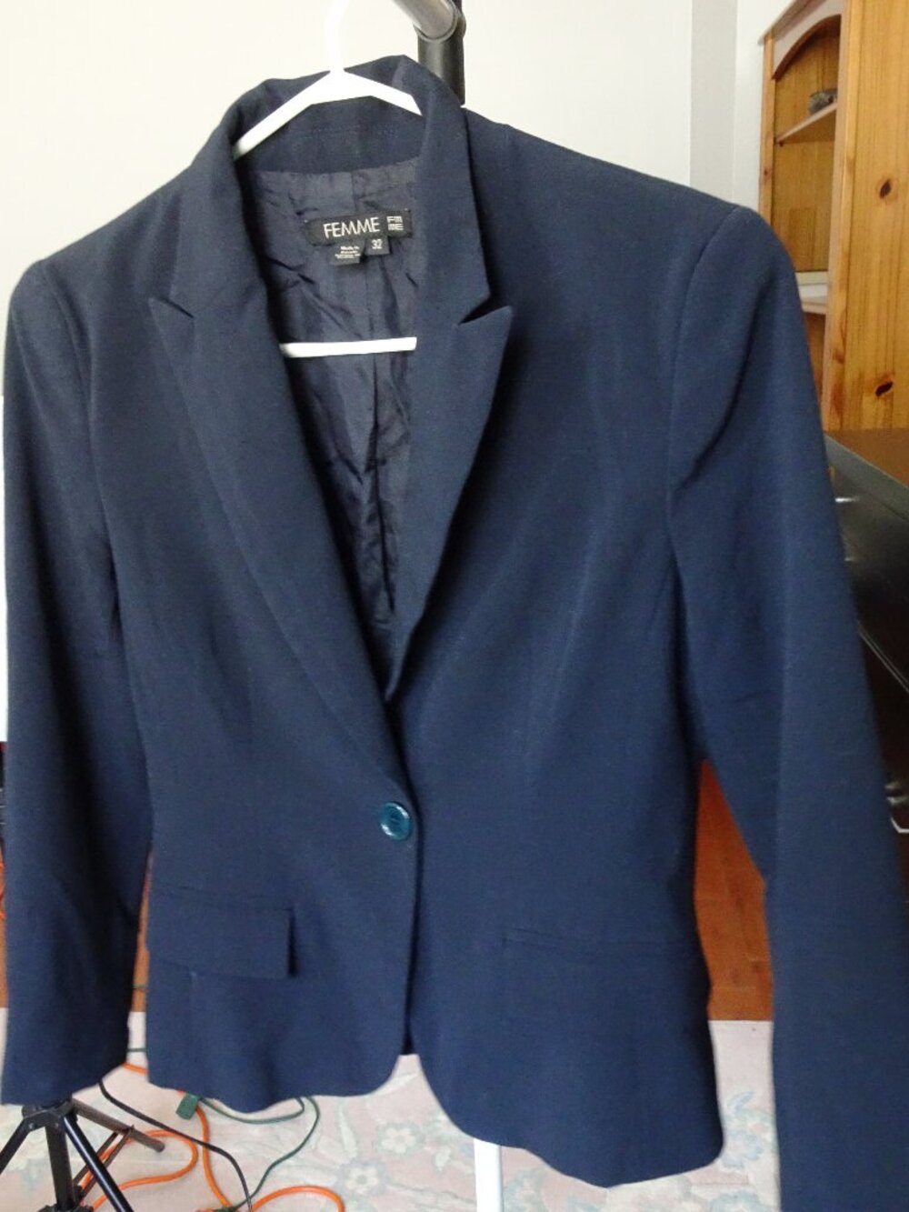 FEMME women's girl's suit top size 32 deep blue vintage made in Canada